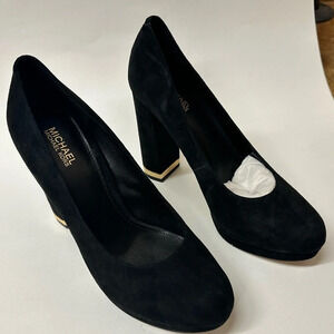 Michael Kors Black Velvet Heels Pumps with Gold Accent! See pics!!  size 6.5 NEW
